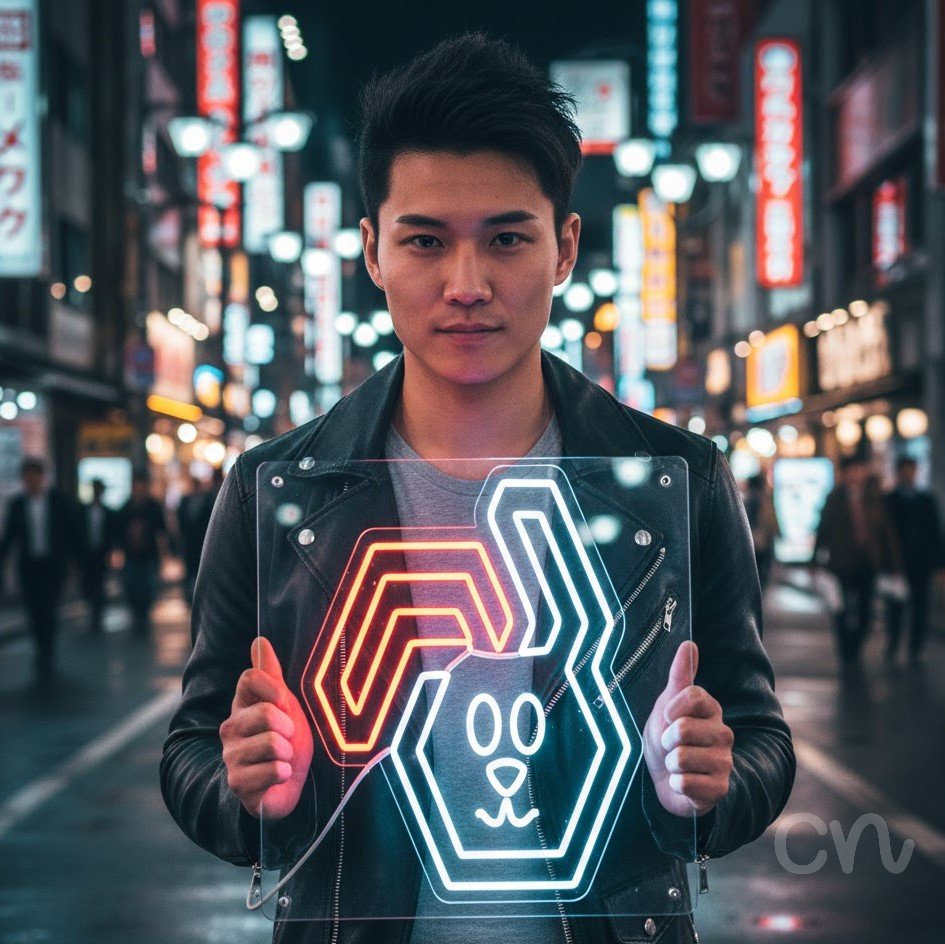 Custom Neon | Rabbit Face Neon Sign | 19x20 | Red and White Neon Sign for Home Decor 2