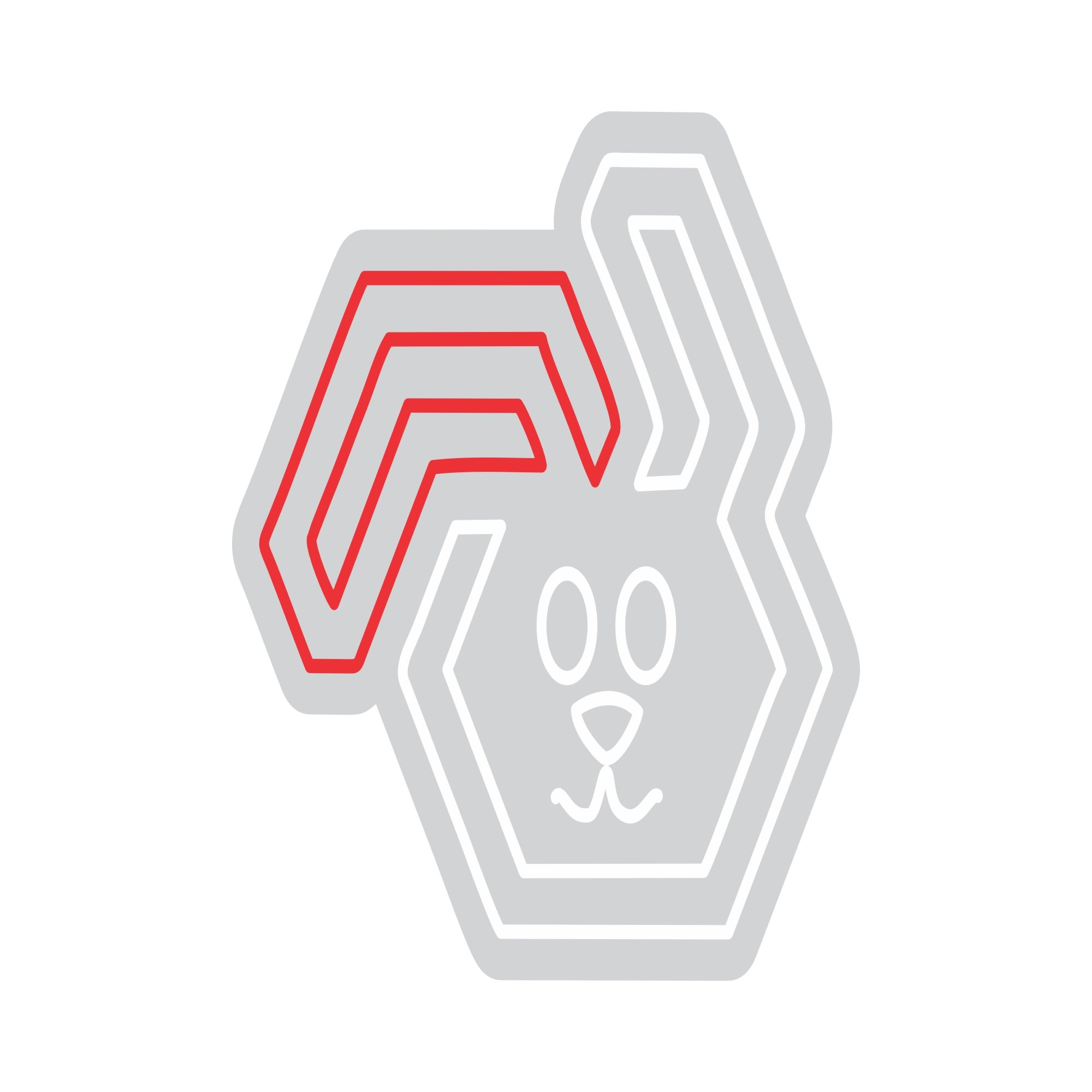 Custom Neon | Rabbit Face Neon Sign | 19x20 | Red and White Neon Sign for Home Decor 3