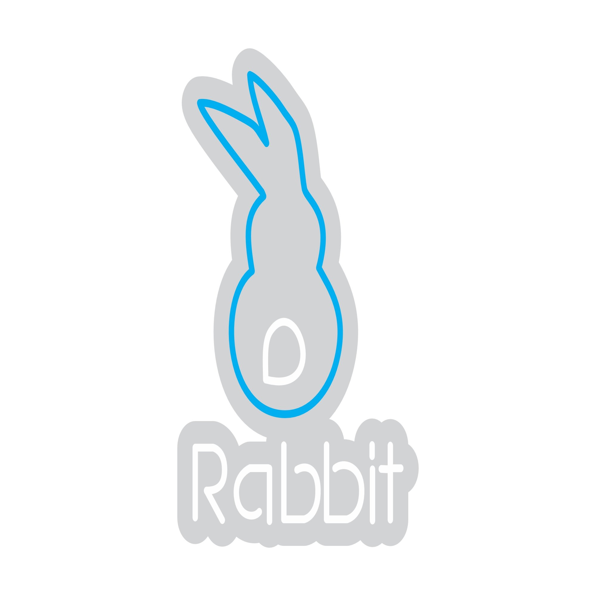 Custom Neon | Rabbit Neon Sign | 20x14 | Ice Blue and White Neon Sign for Decor 3