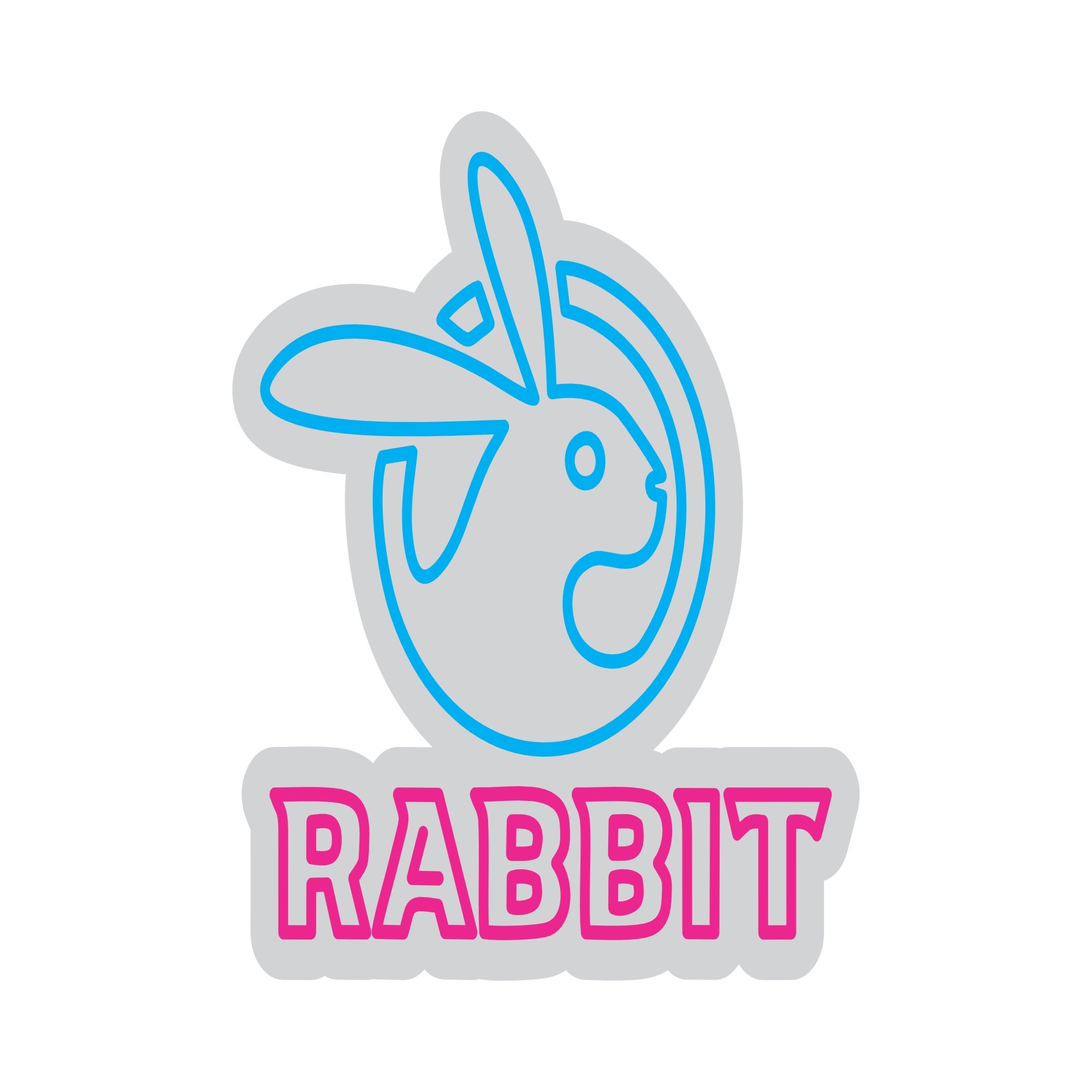 Custom Neon | Rabbit Neon Sign | 19x20 | Hot Pink and Ice Blue Bright Neon Sign 3
