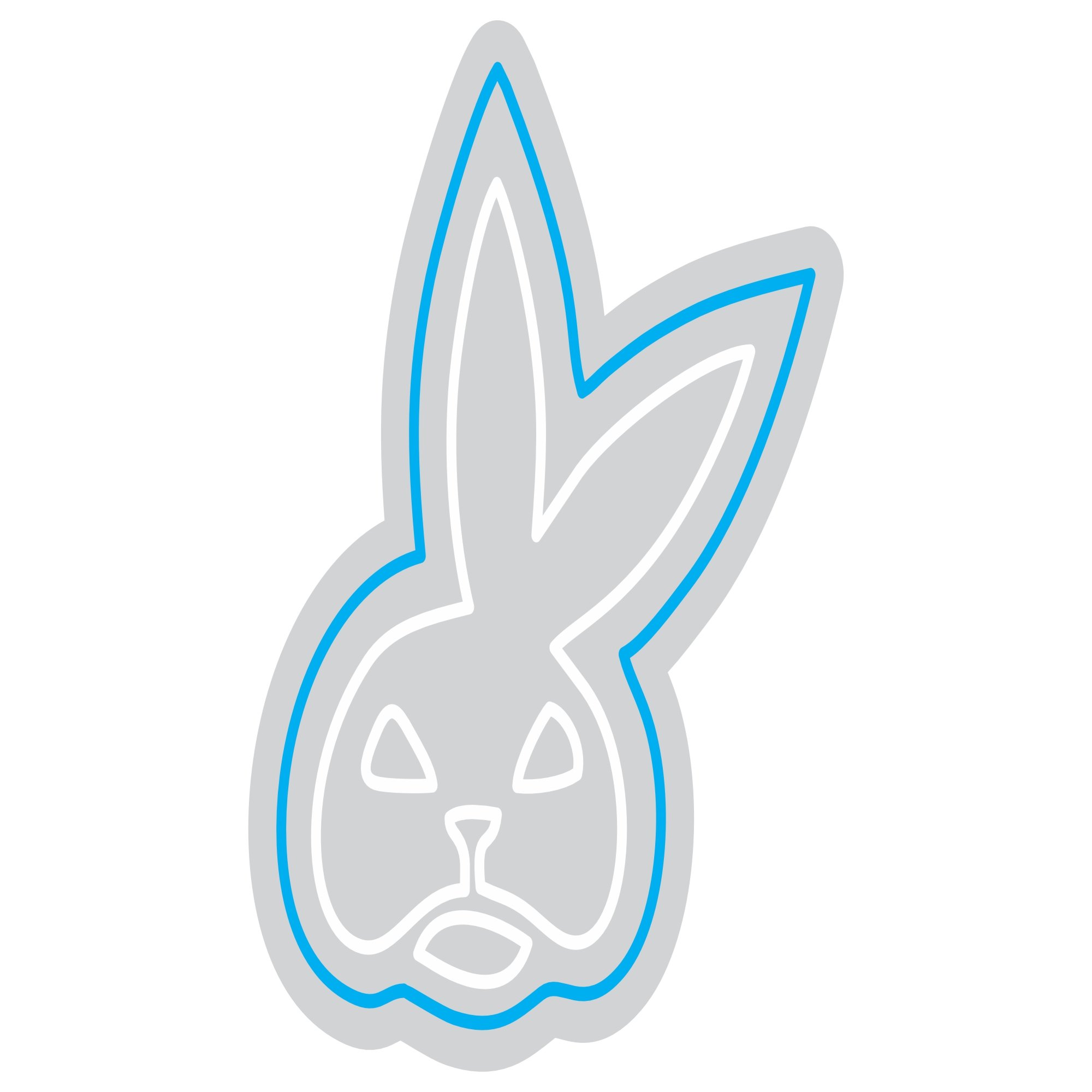 Custom Neon | Rabbit Face Neon Sign | 23x19 | White and Blue Neon Sign for Decor 3