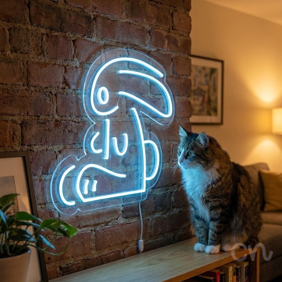 Custom Neon | Rabbit Neon Sign | 16x24 | Ice Blue Neon Sign for Decor and Ambience 2