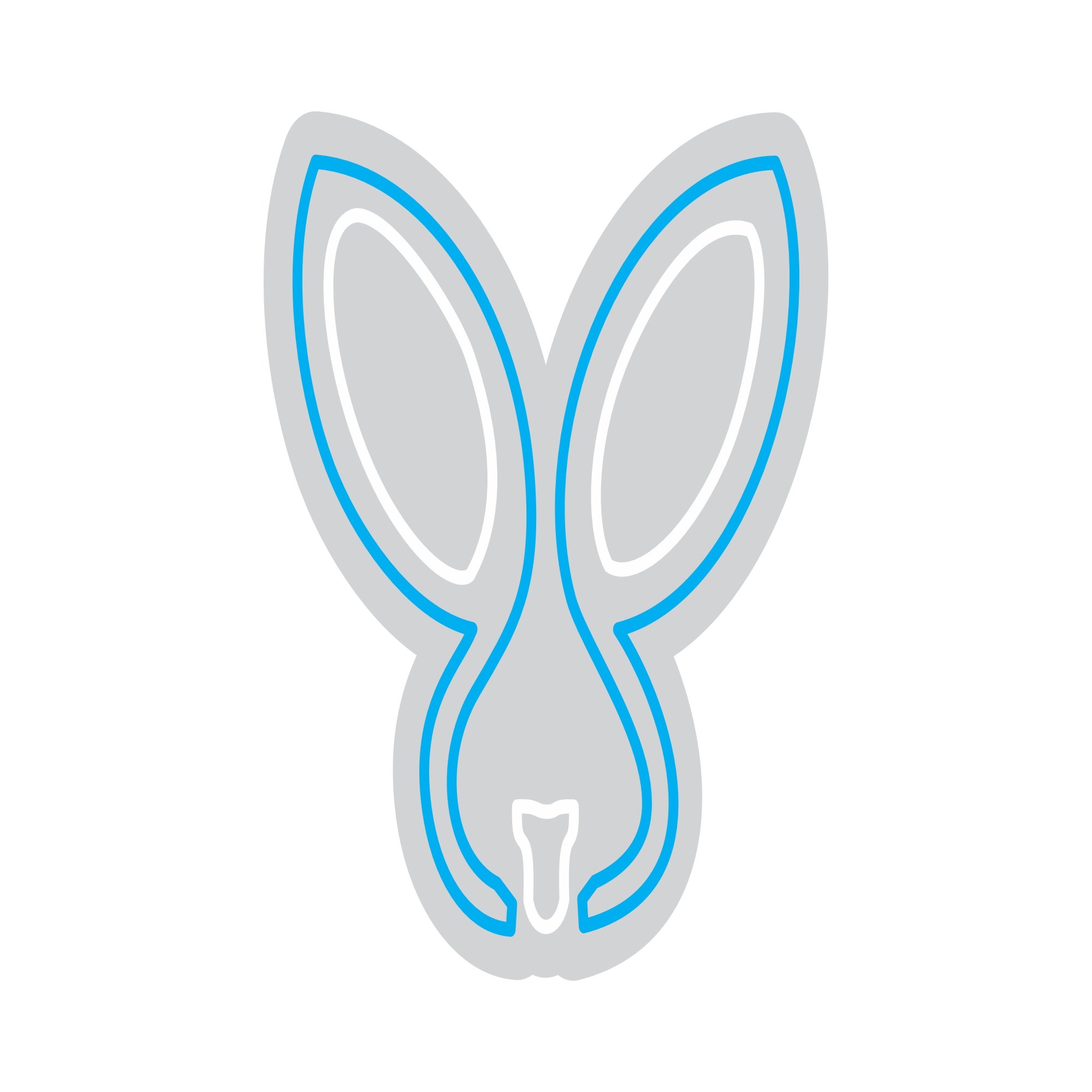 Custom Neon | Rabbit Face Neon Sign | 19x18 | Ice Blue and Warm White 3