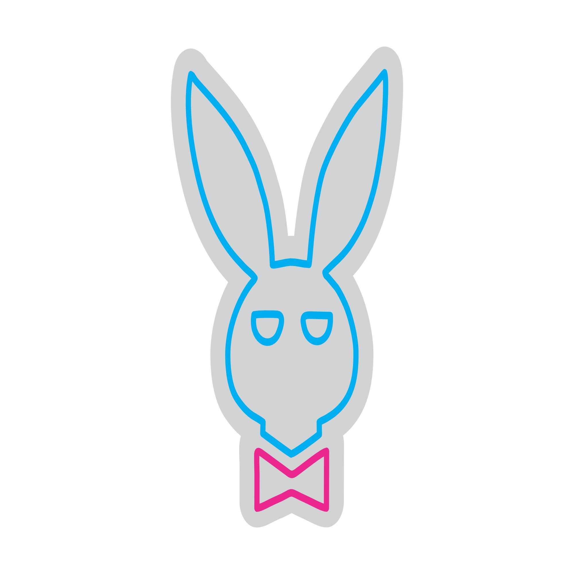 Custom Neon | Bunny Head Neon Sign | 20x14 | Ice Blue and Pink Light for Room Decor 3