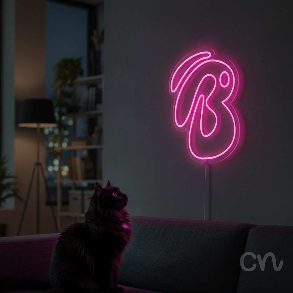 Custom Neon | Abstract Swirl Neon Sign | 20x20 | Hot Pink 2
