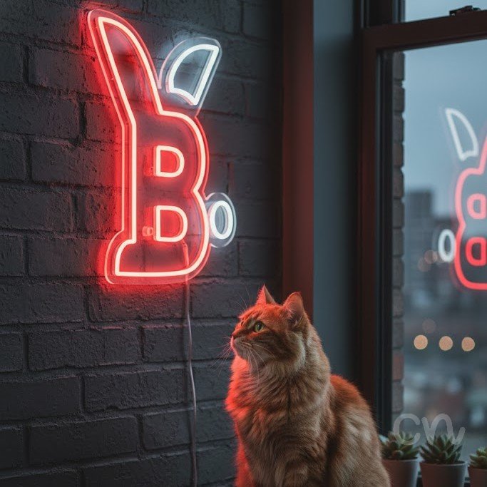 Custom Neon | B Neon Sign | 19x18 | Red Neon Sign for Home Bar Club Party Decor 2