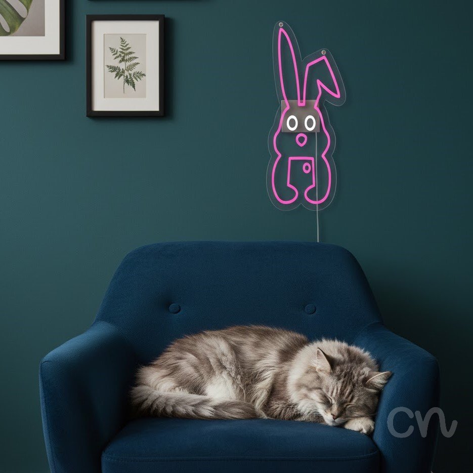 Custom Neon | Rabbit Design Neon Sign | 20x12 | Hot Pink 2