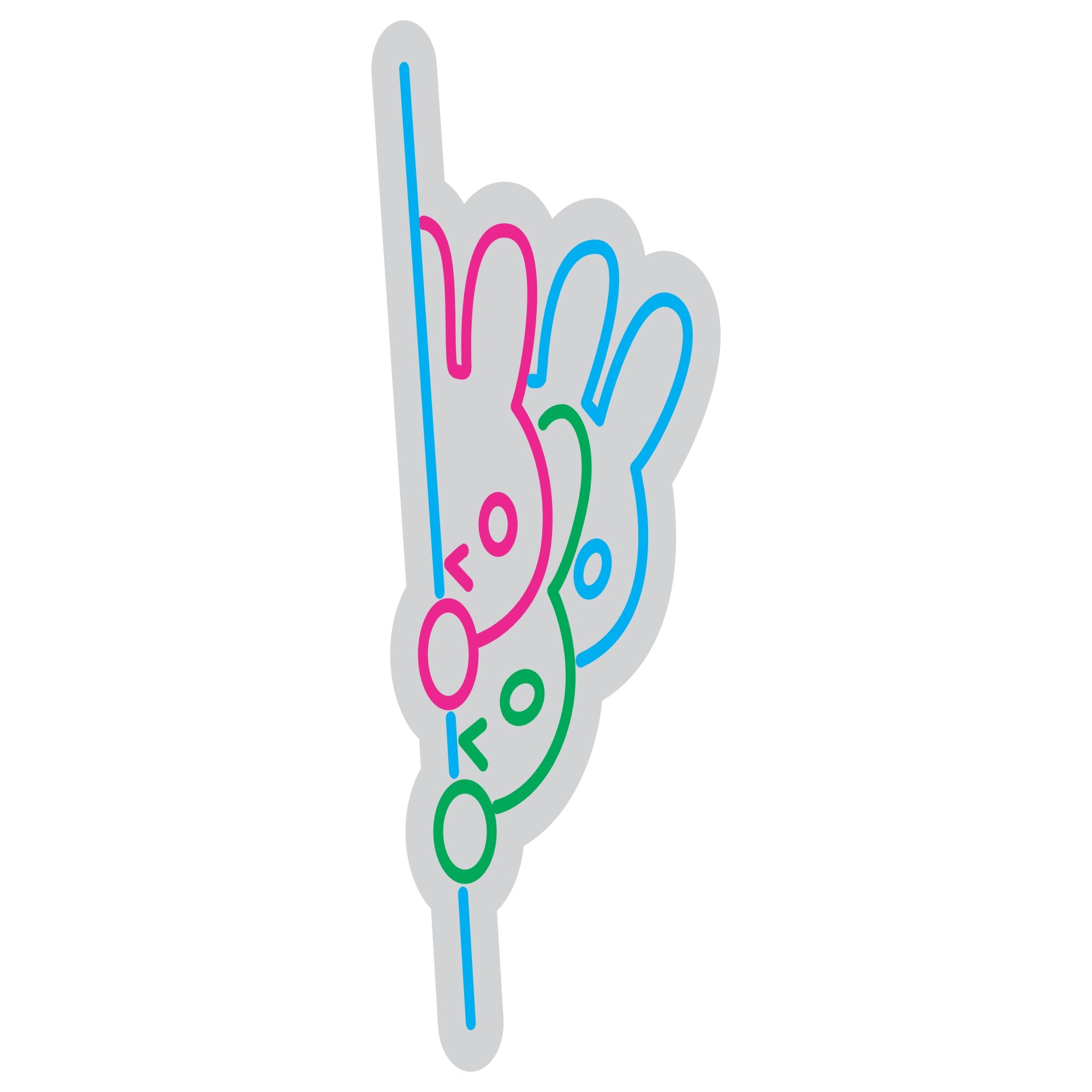 Custom Neon | Abstract Bunny Pattern Neon Sign | 23x11 | Hot Pink Ice Blue Green 3