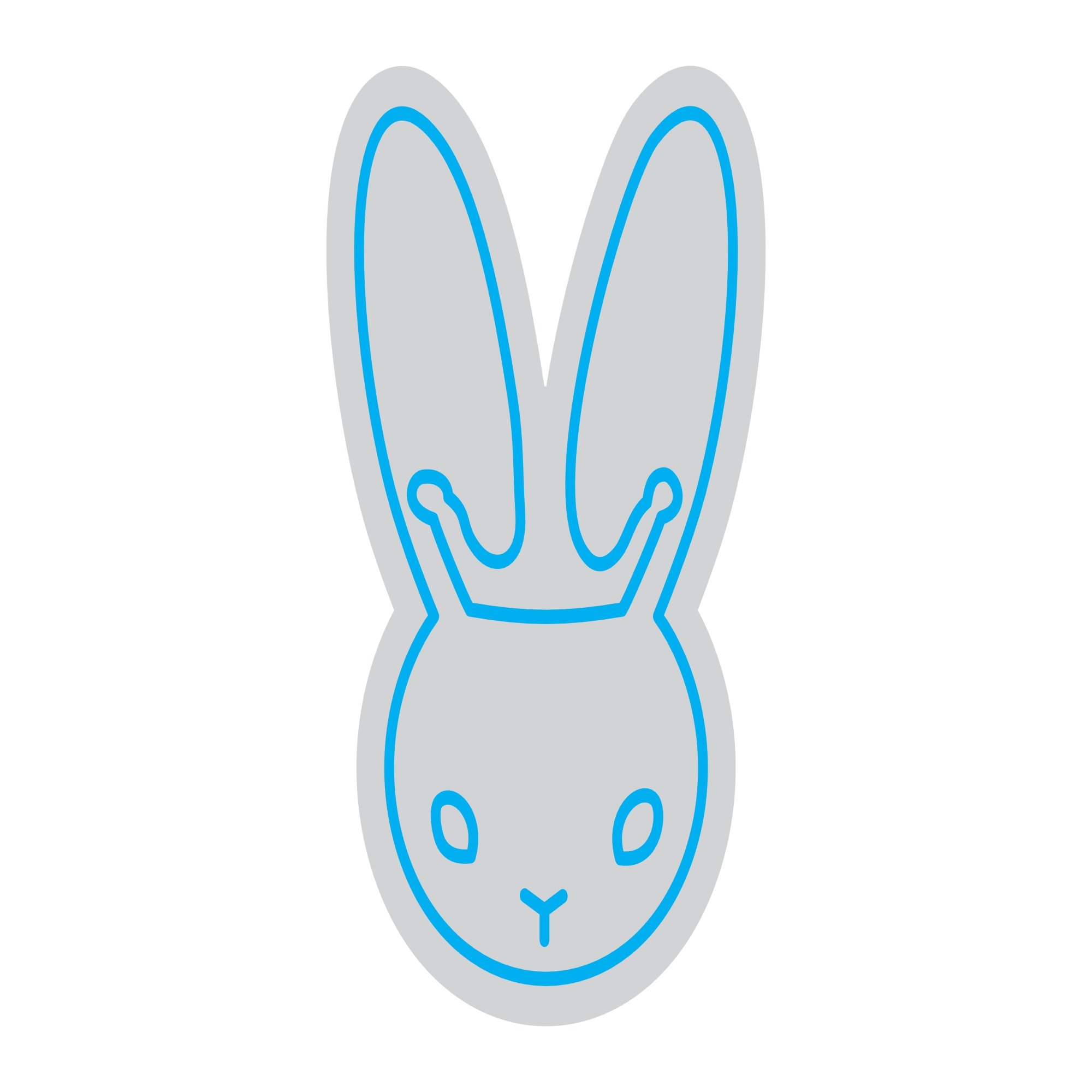 Custom Neon | Rabbit Face Neon Sign | 21x14 | Bright Blue 3
