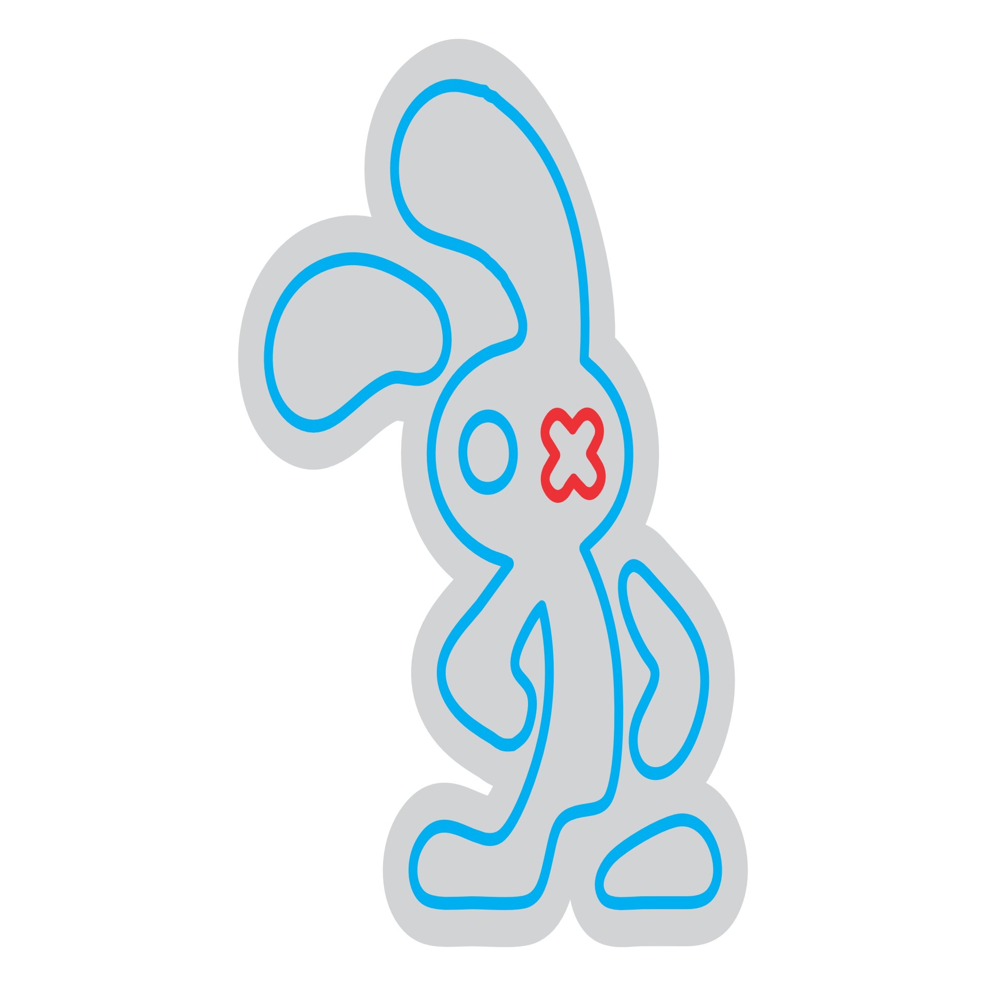 Custom Neon | Rabbit Design with X Neon Sign | 22x18 | Ice Blue and Red 3