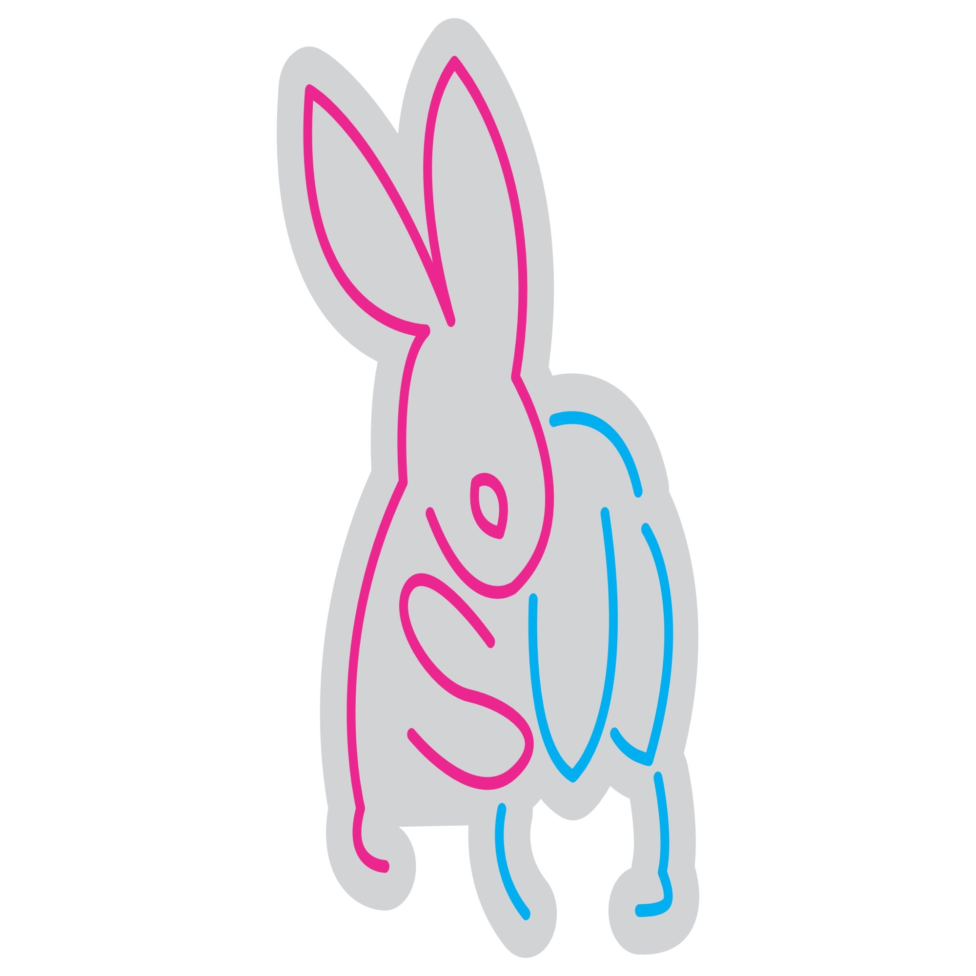Custom Neon | Rabbit Neon Sign | 23x15 | Pink and Blue Neon Sign for Room Decor 3