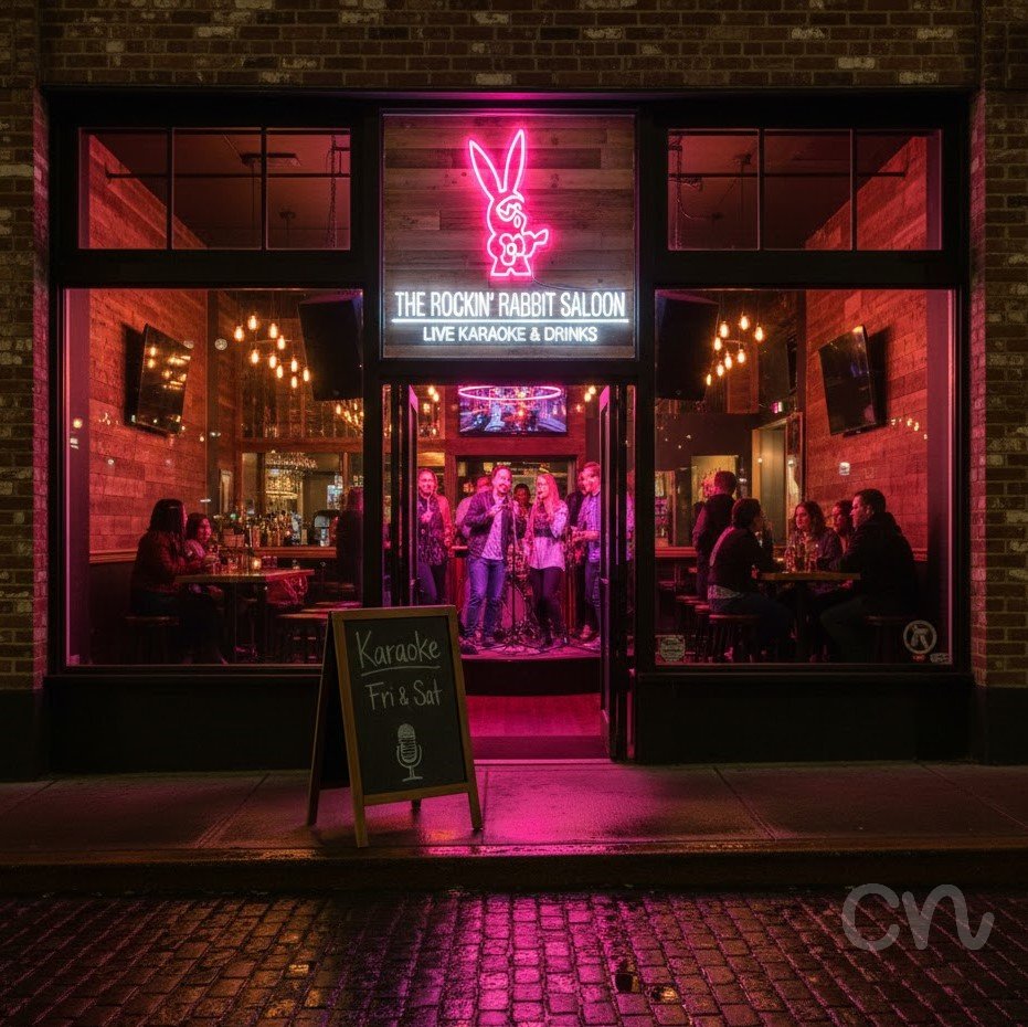 Custom Neon | Bunny with Guitar Neon Sign | 21x16 | Hot Pink