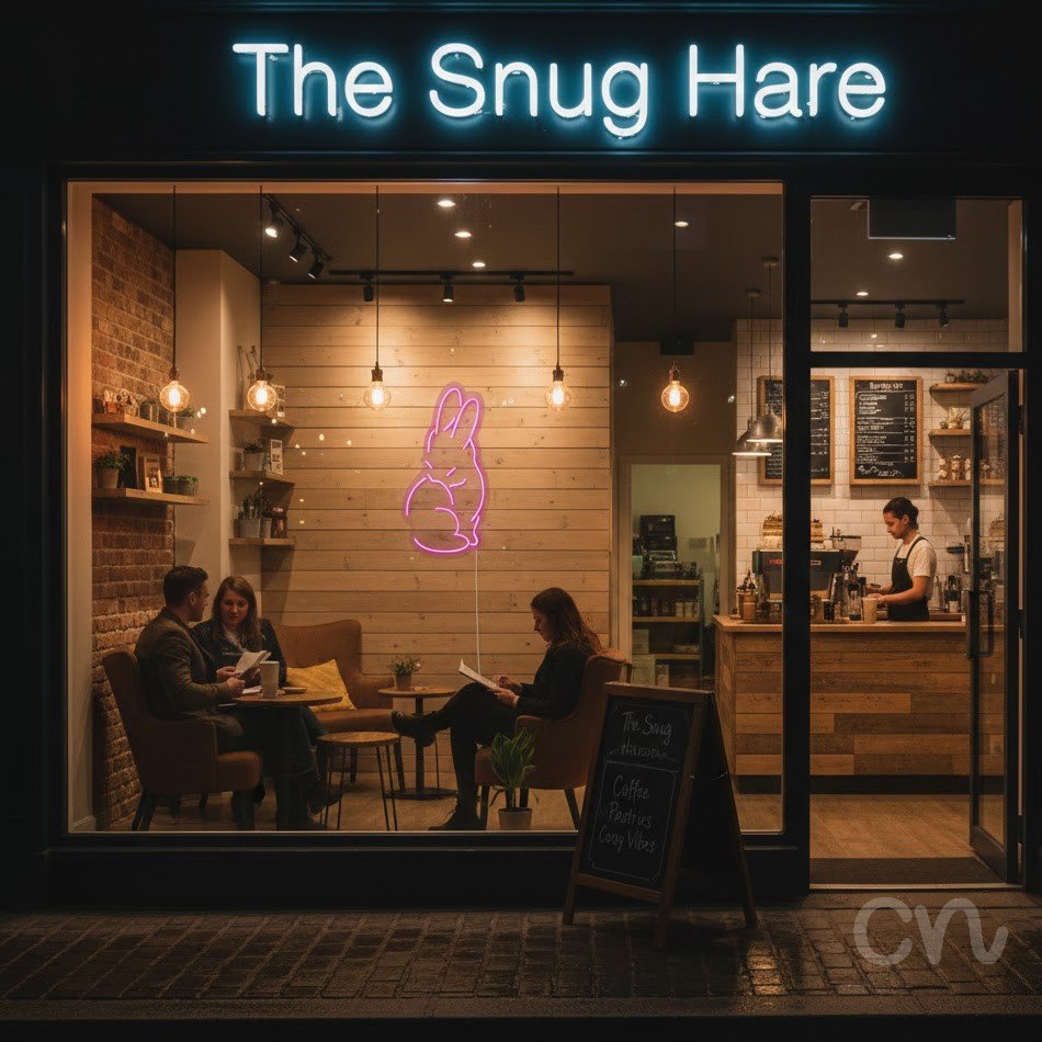 Custom Neon | Rabbit Neon Sign | 20x14 | Hot Pink Bright Decorative Wall Art 2