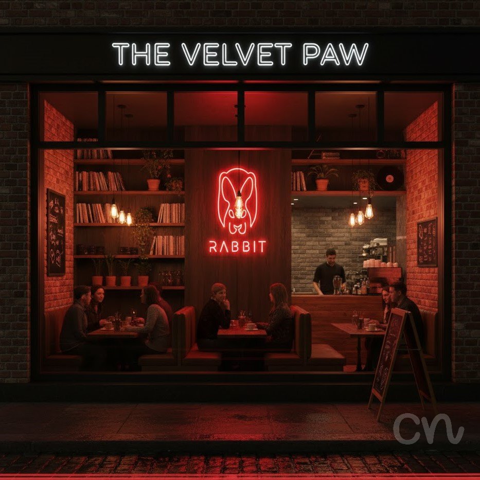 Custom Neon | Rabbit Neon Sign | 20x19 | Red and White Neon Sign for Home Decor