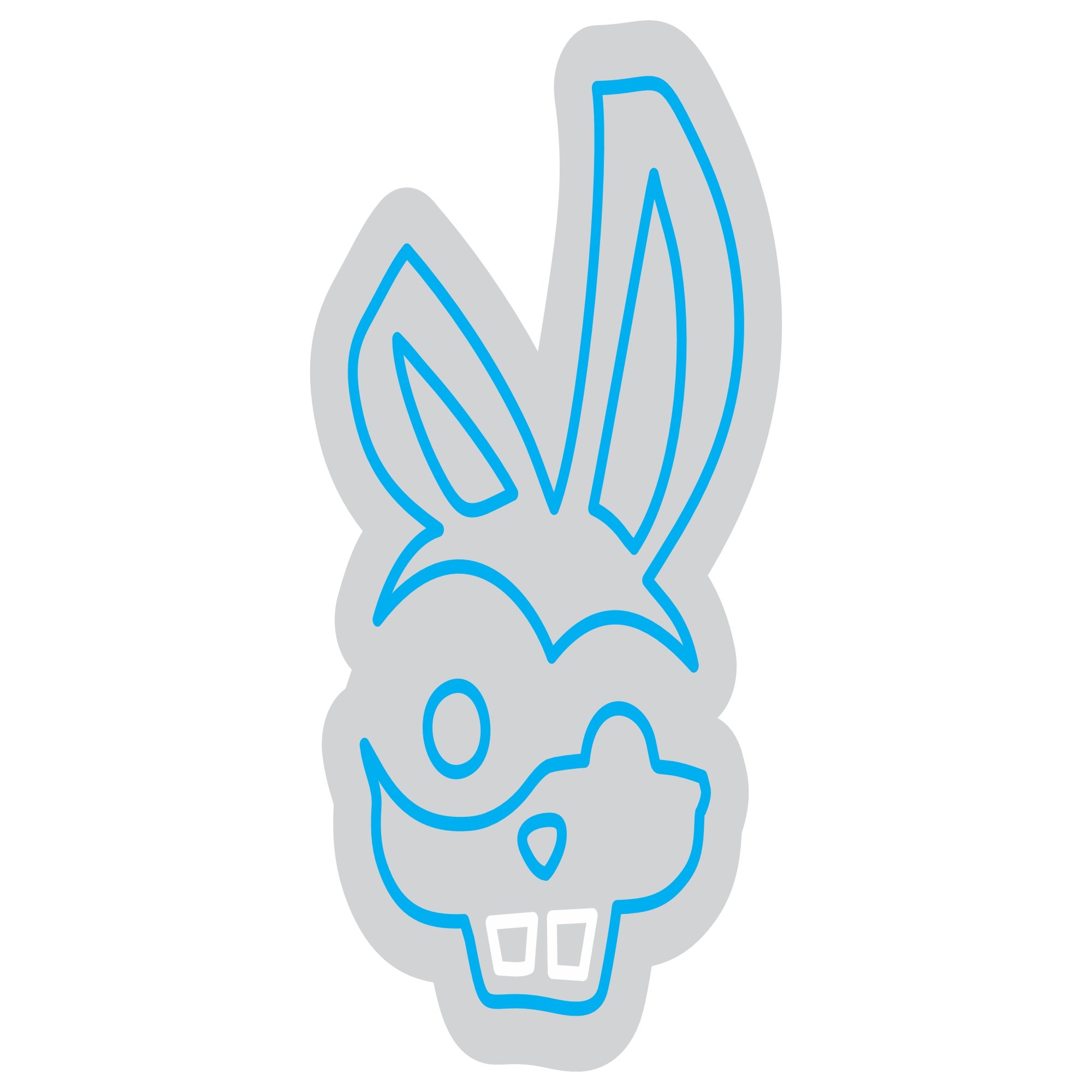 Custom Neon | Bunny Skull Neon Sign | 23x15 | Ice Blue Neon Light for Room Decor 3