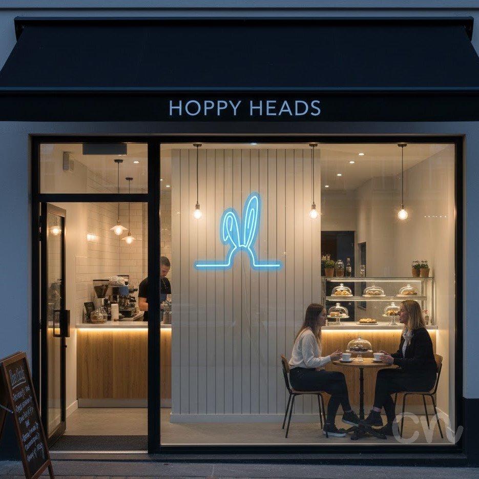 Custom Neon | Bunny Ears Neon Sign | 14x23 | Ice Blue 2