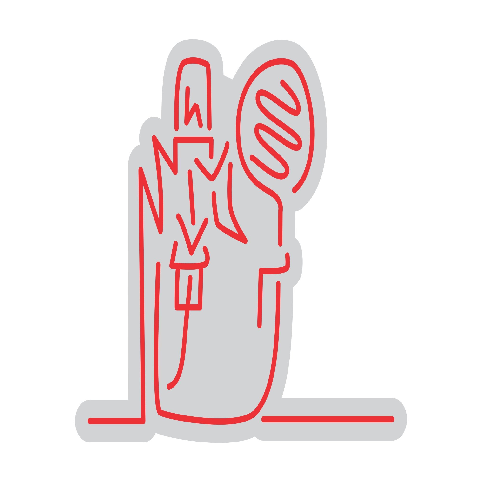 Custom Neon | Lipstick and Mirror Neon Sign | 20x24 | Red 3