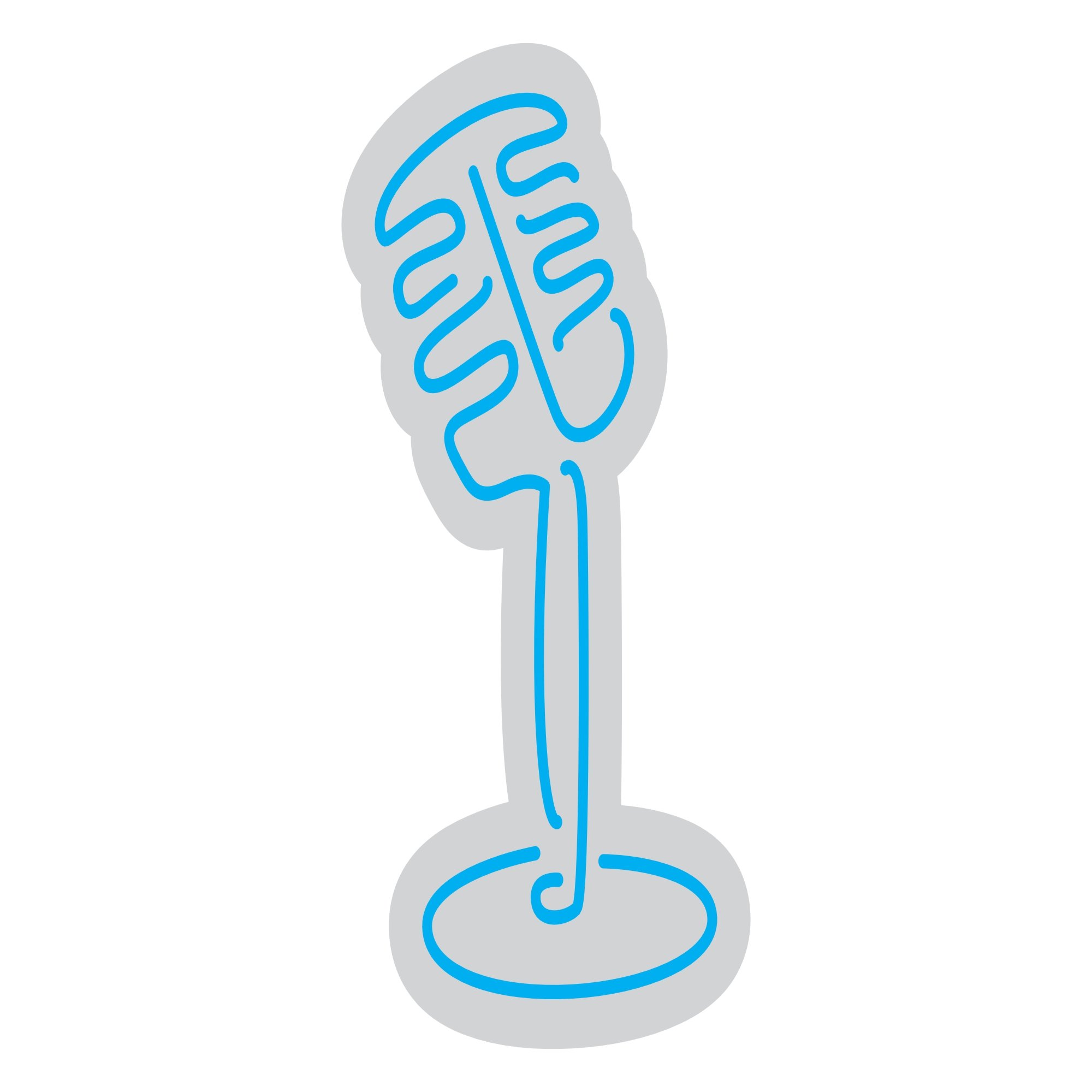 Custom Neon | Microphone Neon Sign | 22x13 | Ice Blue | Perfect for Music Rooms 3