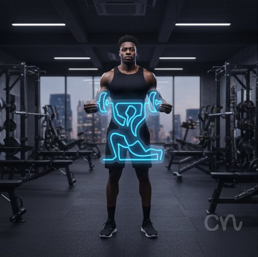 Custom Neon | Weightlifter Neon Sign | 17x20 | Ice Blue Neon Sign for Gym Decor
