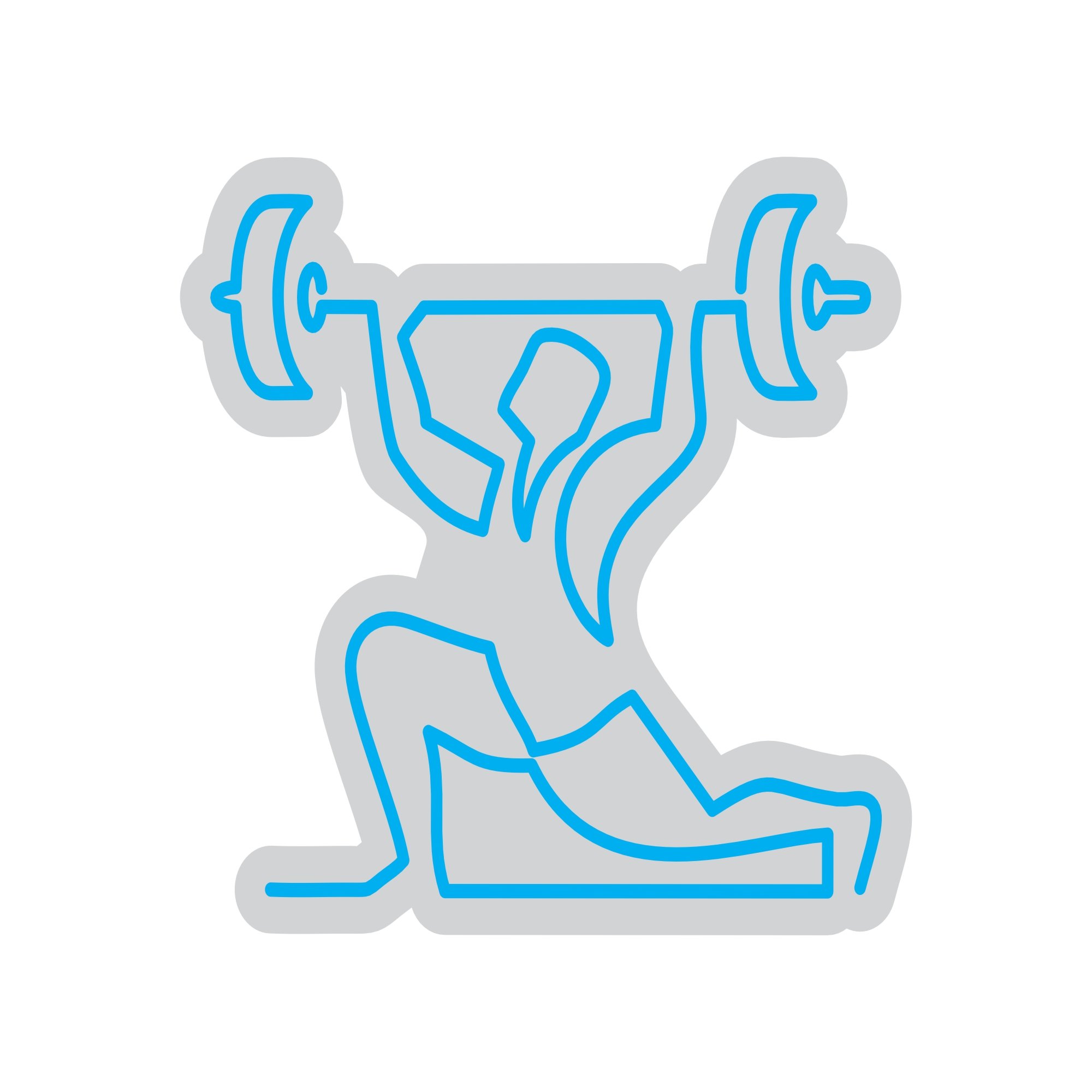 Custom Neon | Weightlifter Neon Sign | 17x20 | Ice Blue Neon Sign for Gym Decor 3