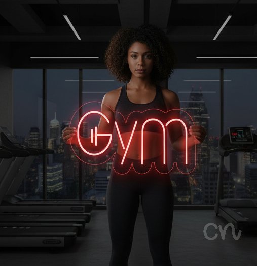 Custom Neon | Gym Neon Sign | 10x20 | Red Neon Sign for Fitness Gym Workout Room