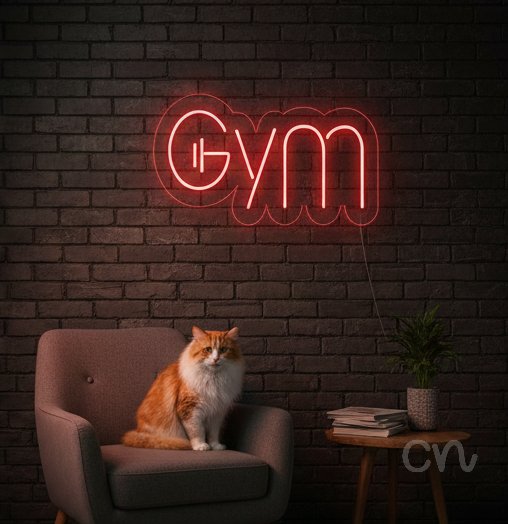 Custom Neon | Gym Neon Sign | 10x20 | Red Neon Sign for Fitness Gym Workout Room 2