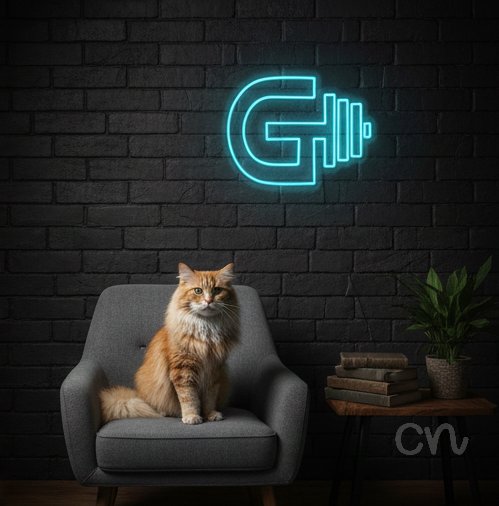 Custom Neon | Ghi Neon Sign | 13x20 | Bright Blue Neon Sign for Home Bar Decor 2