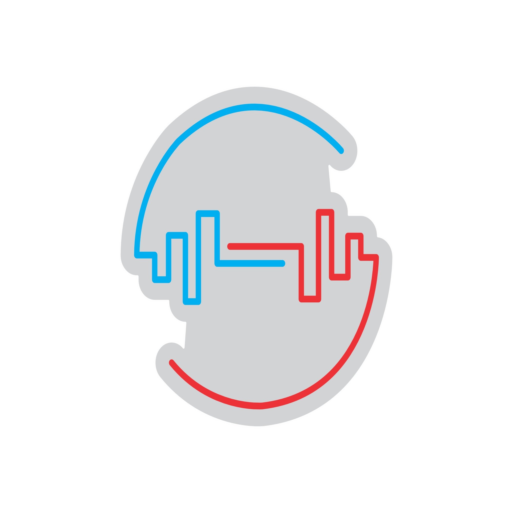 Custom Neon | Headphones with Heartbeat Neon Sign | 16x16 | Ice Blue and Red 3