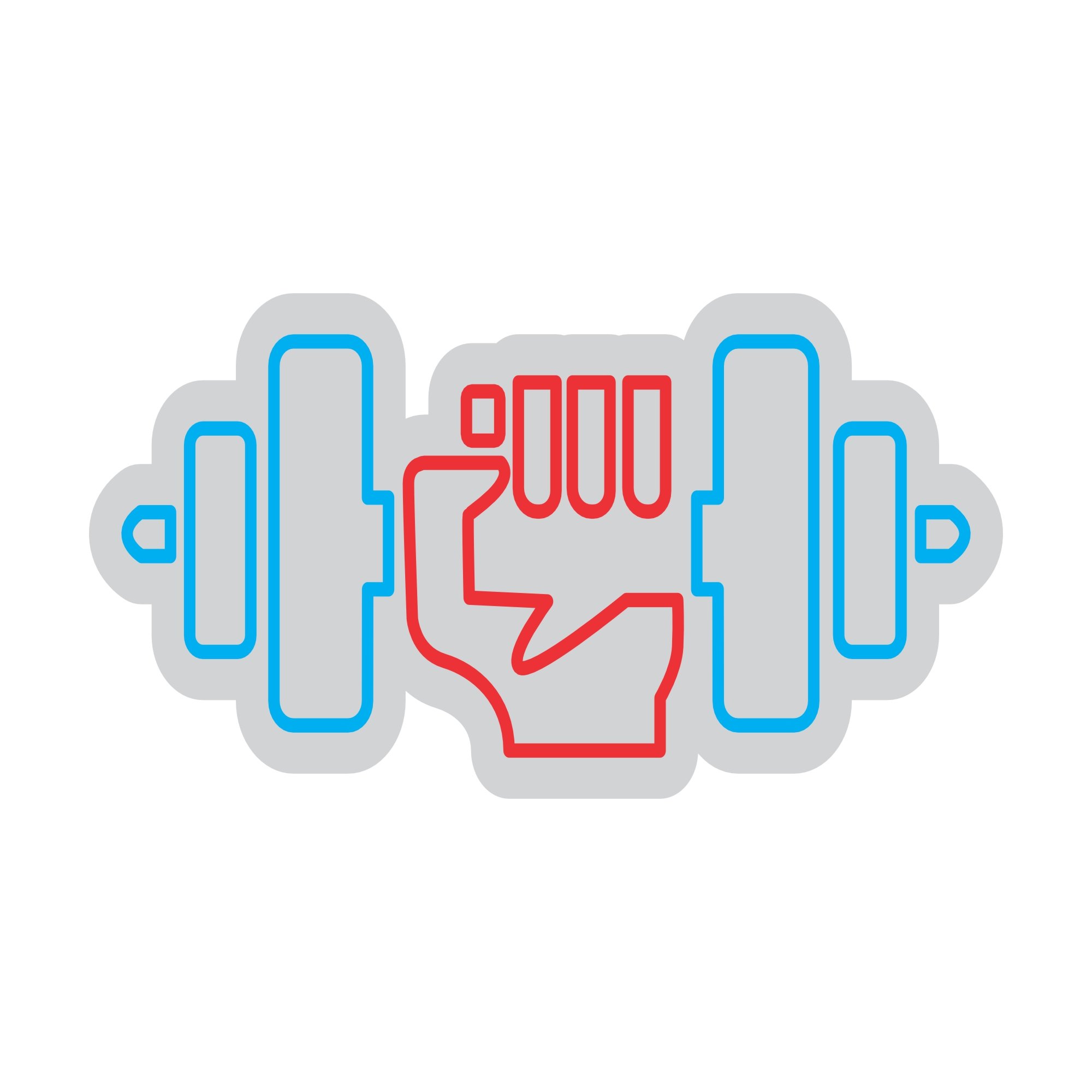 Custom Neon | Dumbbell with Fist Neon Sign | 11x25 Inches | Blue and Red Neon Sign 3