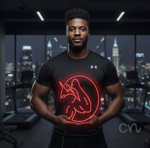 Custom Neon | Fish with Lightning Neon Sign | 19x20 | Red