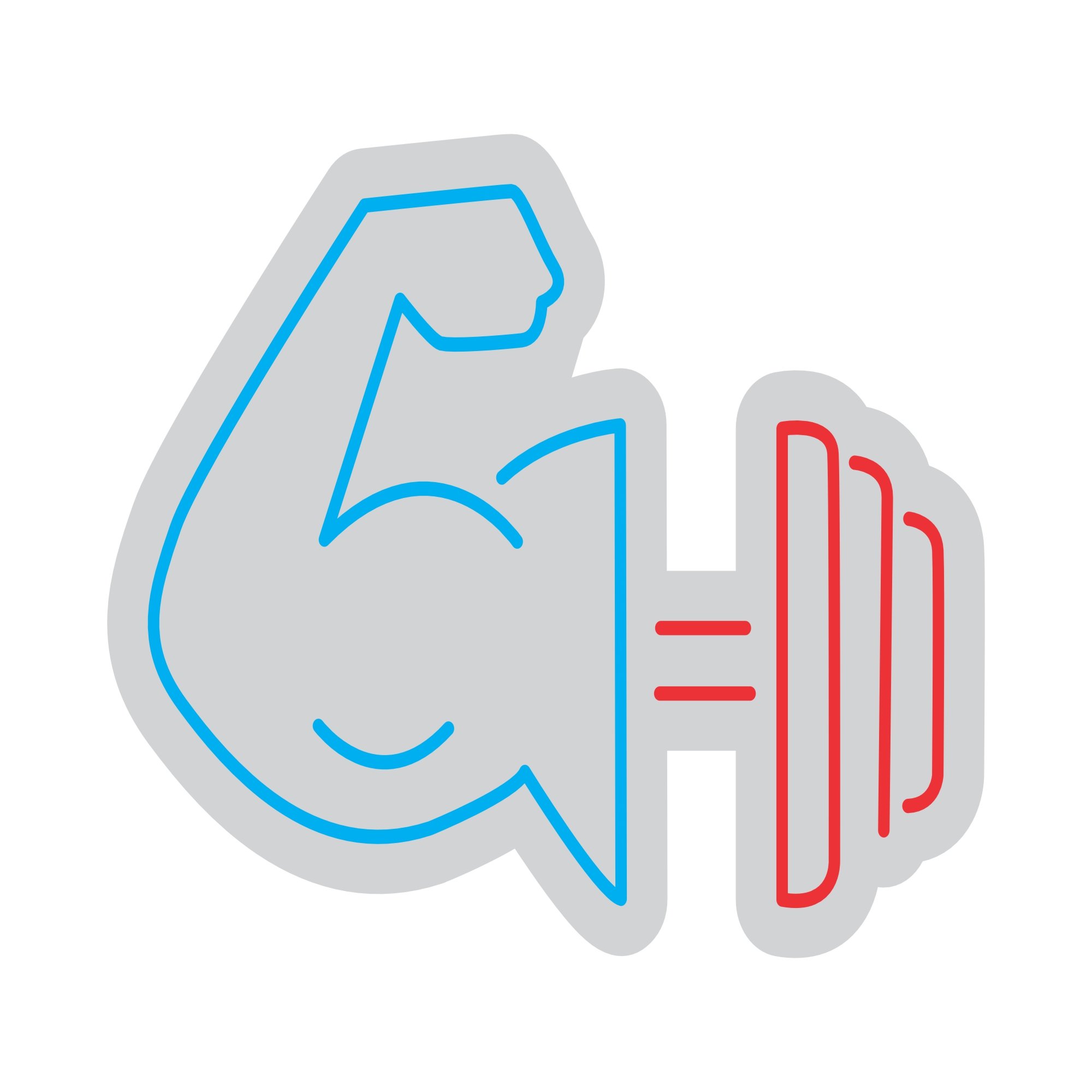 Custom Neon | Arm with Dumbbell Neon Sign | 18x24 Inches | Ice Blue Red Colors 3