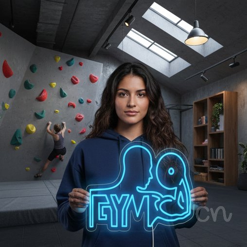 Custom Neon | Gym Neon Sign | 16x24 | Ice Blue Color for Gym Decor and Fitness Studios