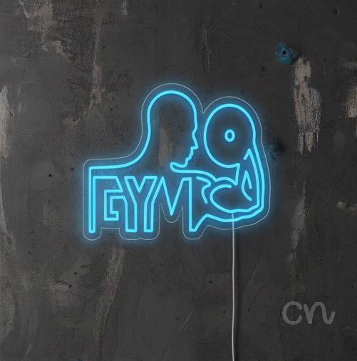 Custom Neon | Gym Neon Sign | 16x24 | Ice Blue Color for Gym Decor and Fitness Studios 2