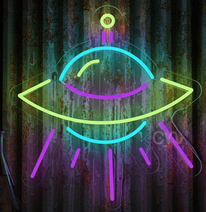 Custom Neon | UFO Neon Sign Alien Glow Wall Art | 20x19