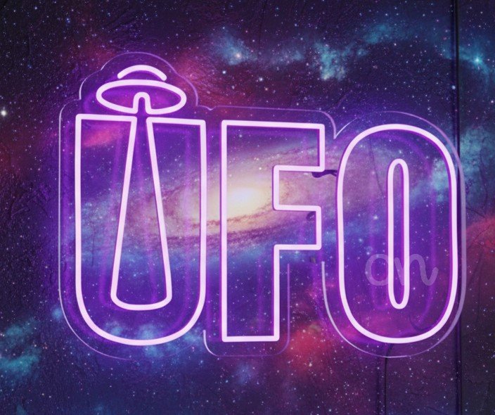 Custom Neon | UFO Alien Space LED Neon Sign | 17x25 | Purple