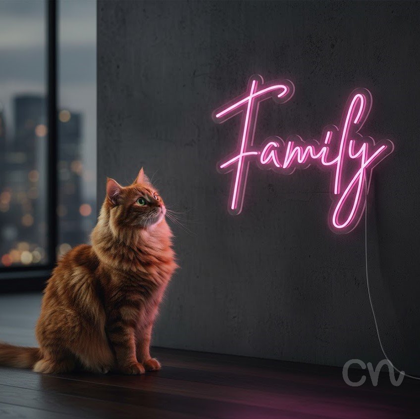 Custom Neon | Family Neon Sign | 20x24 | Hot Pink 2