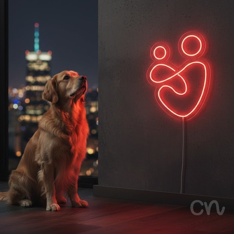 Custom Neon | Mother and Child Neon Sign | 23x17 | Red Neon Sign for Home Decor 2