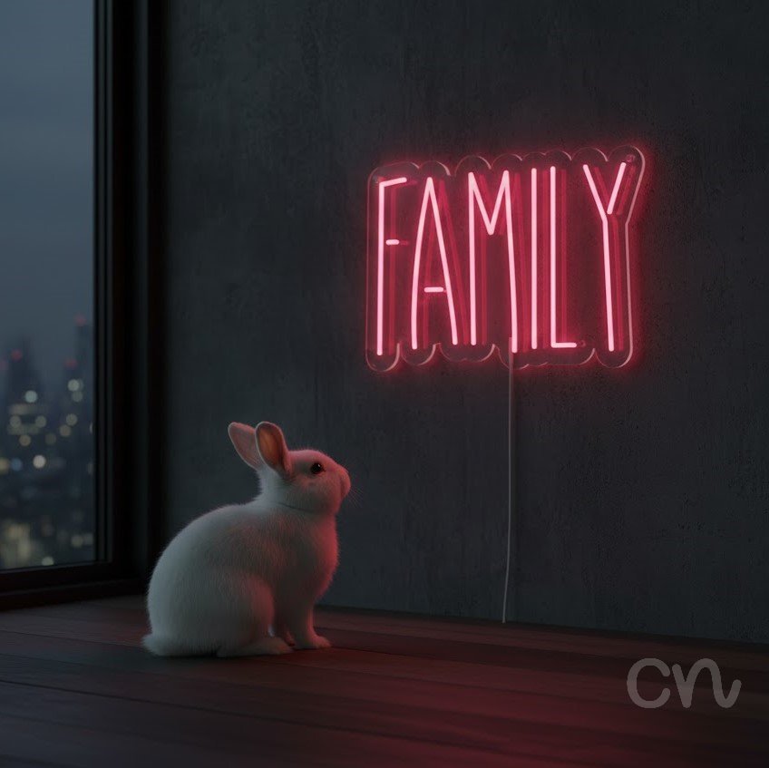 Custom Neon | Family Neon Sign | 15x21 | Hot Pink Bright Neon Sign for Home Decor 2