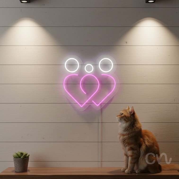 Custom Neon | Family Design Neon Sign | 18x19 | Hot Pink Neon Sign for Home Wall Decor 2