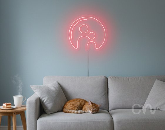 Custom Neon | Abstract Swirl Neon Sign | 21x23 | Red Neon Sign Light for Home Decor 2