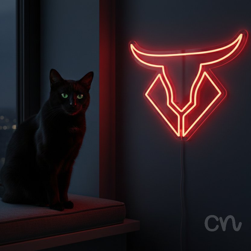 Custom Neon | Bull Head Neon Sign | 20x24 | Red Neon Sign for Bar Home Decor 2