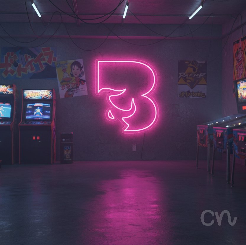 Custom Neon | 3 Neon Sign | 20x17 | Hot Pink Neon Sign for Home and Party Decor 2