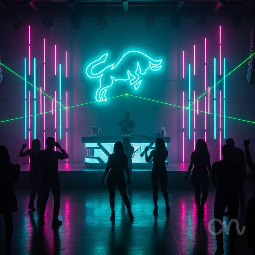 Custom Neon | Bull Design Neon Sign | 16x23 Inches | Ice Blue Bright Neon Sign 2