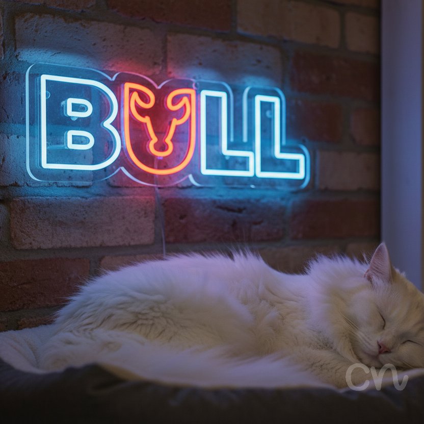 Custom Neon | Bull Neon Sign | 8x24 | Ice Blue Red Neon Sign for Home Bar Decor 2