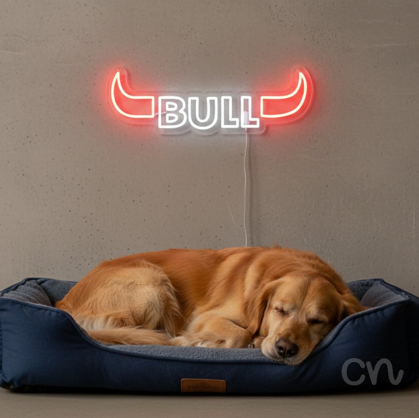 Custom Neon | Bull Neon Sign | 8x24 | Red Neon Sign for Home Bar and Party Decor 2