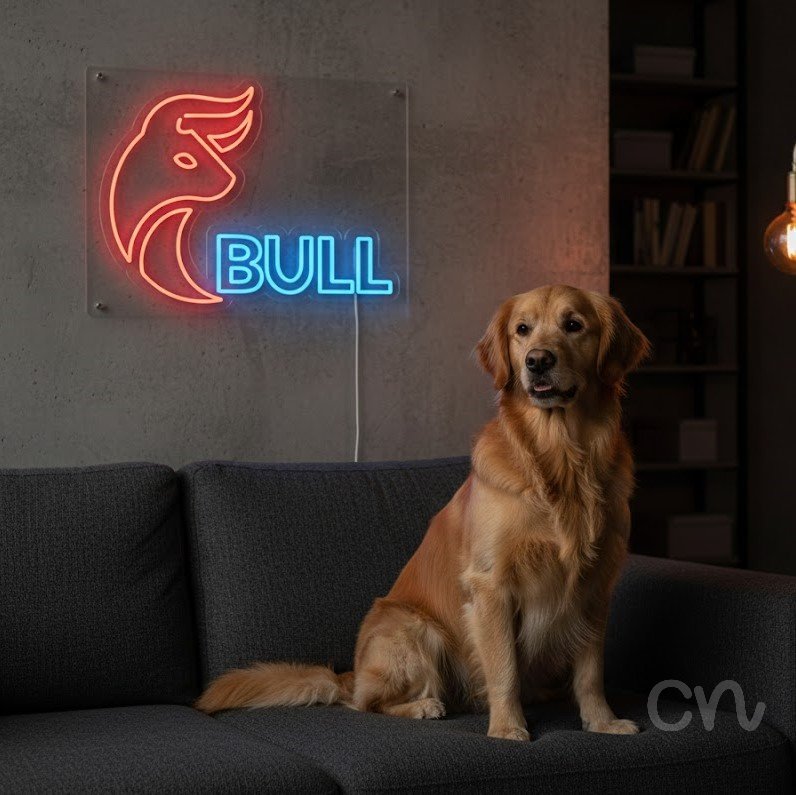 Custom Neon | Bull Neon Sign | 18x24 | Red Ice Blue Neon Sign for Home Bar Decor 2