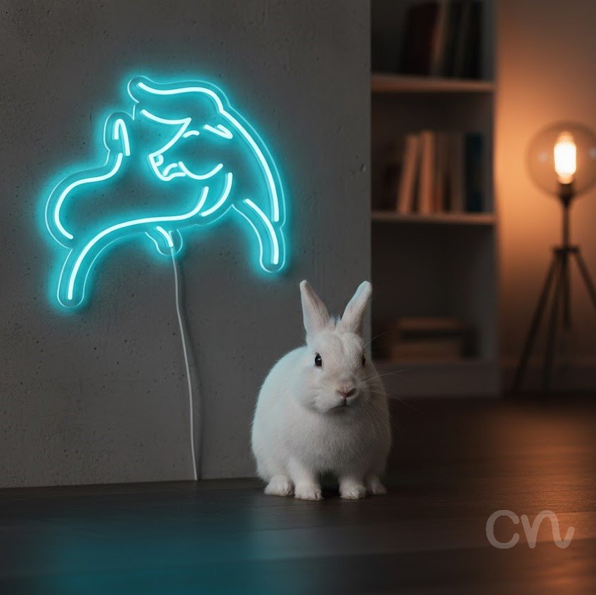 Custom Neon | Abstract Swirl Neon Sign | 21x22 Inches | Ice Blue Neon Sign 2