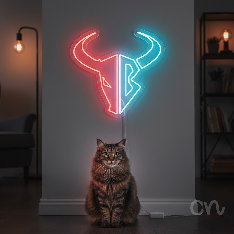 Custom Neon | Bull Head Neon Sign | 23x24 Inches | Red Neon Sign for Bar Home Decor 2