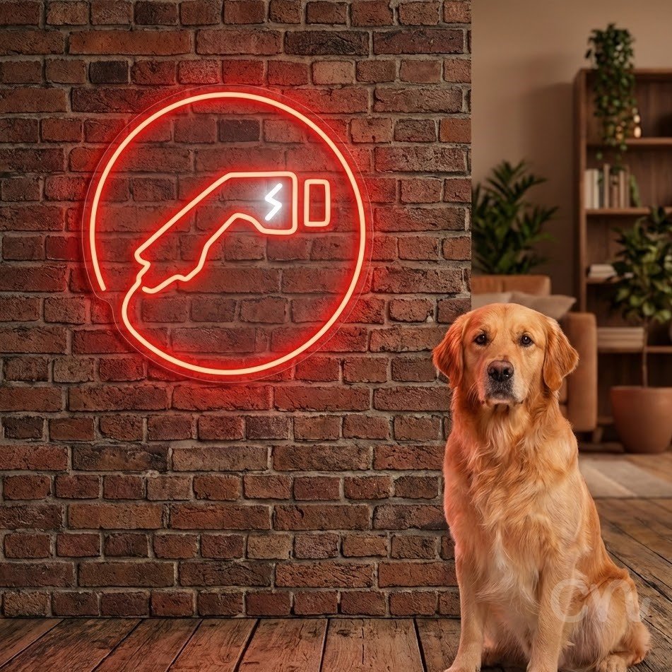 Custom Neon | Gas Nozzle Symbol Neon Sign | 20x20 | Red 2