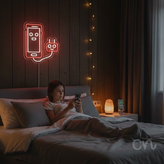 Custom Neon | Smartphone and Plug Neon Sign | 21x20 | Red